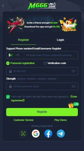 How to register on M666