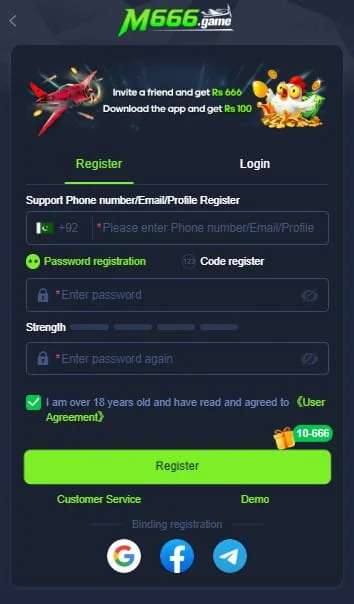 How to Register Account on M666 Game