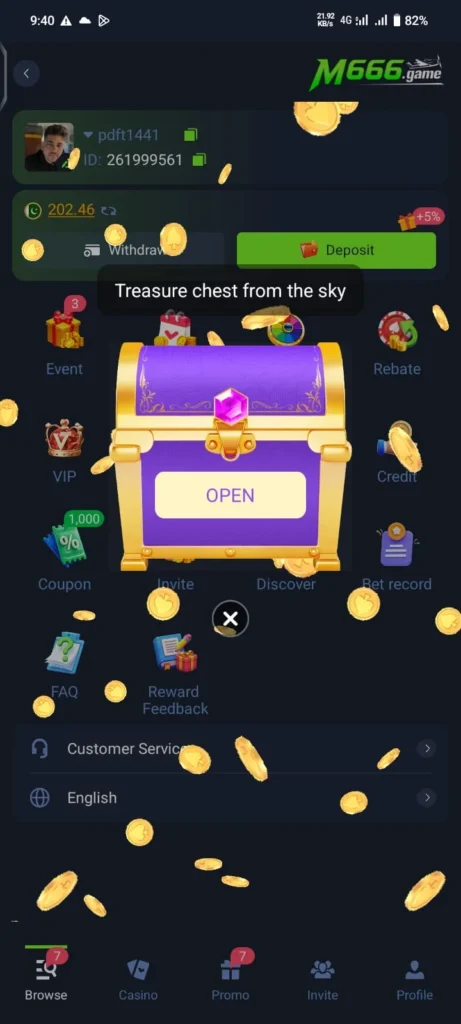 Surprise Box Reward in M6666 Game